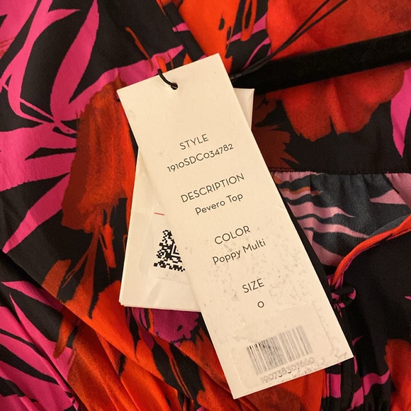 NWT Veronica Beard Floral Pervero Blouse Size 0 - Picture 3 of 14